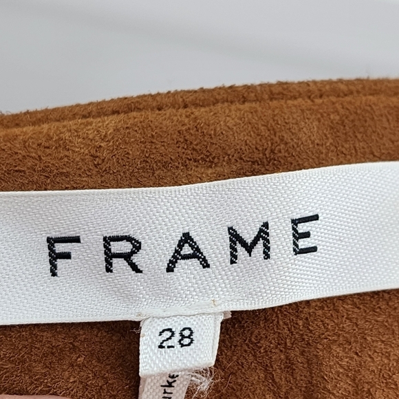 Frame Women's 100% Goat Suede Button Front Mini Skirt - 28 - Picture 3 of 7